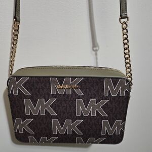 Michael Kors Brown and Gold Crossbody Bag